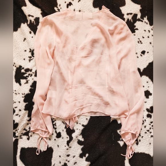 "WORTHINGTON" WOMEN'S SILK BLOUSE - PINK - Picture 4 of 4